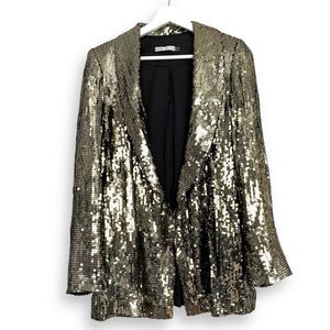 Alice and Olivia Blazer Sequin Black Gold perfect for midnights look